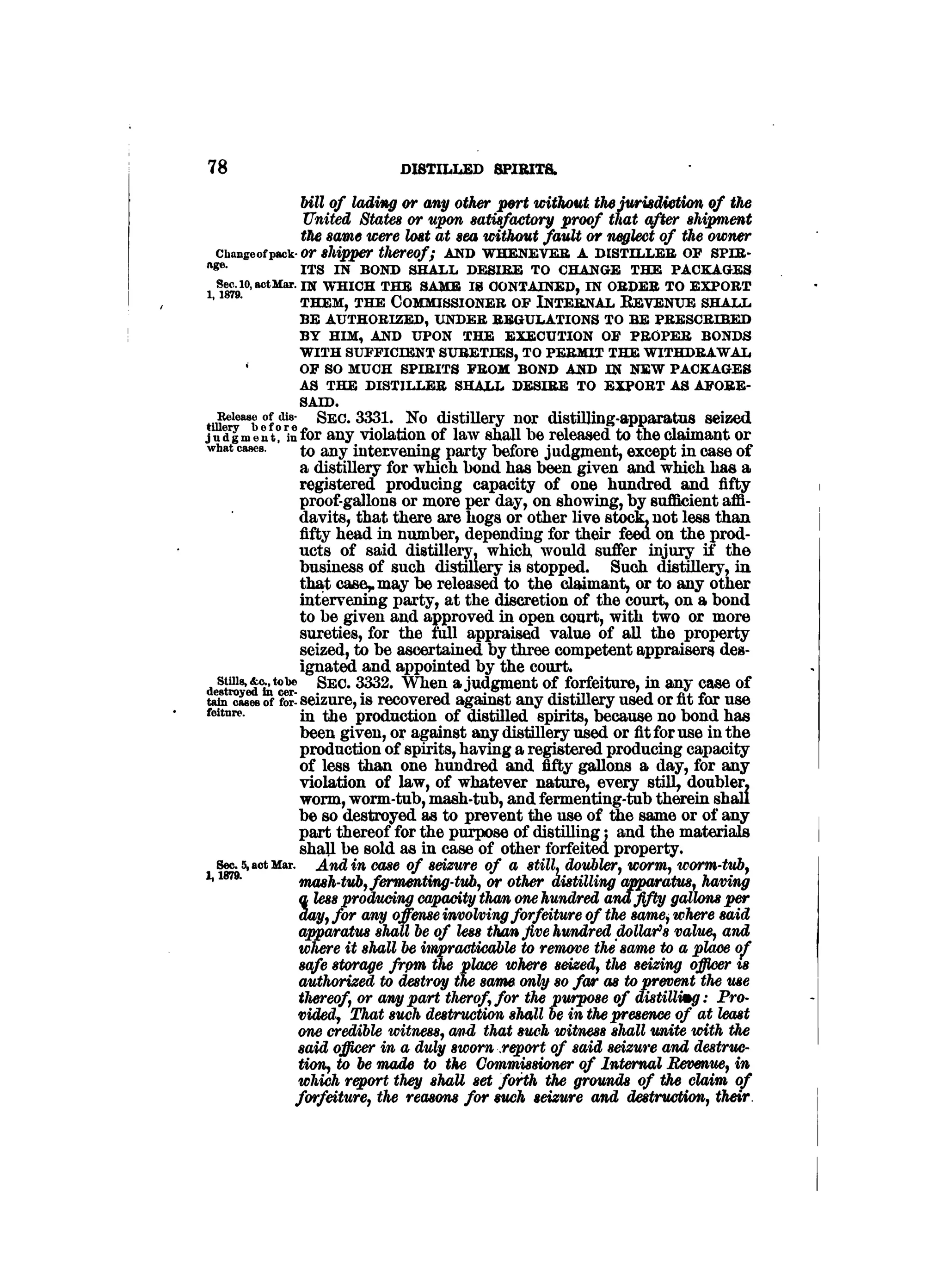 Internal revenue codes of 1879