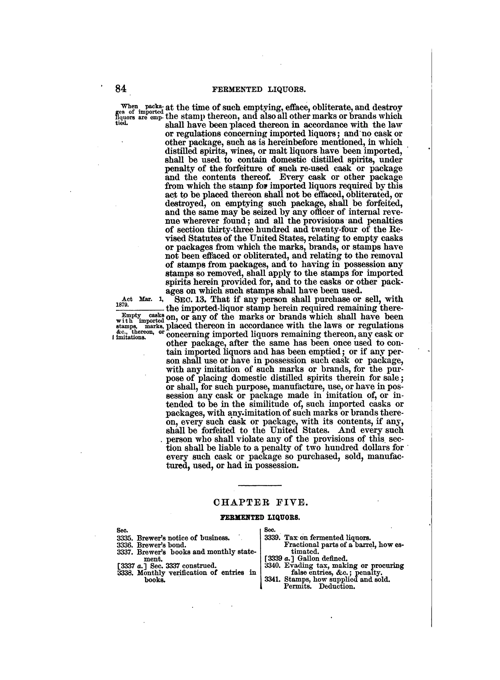 Internal revenue codes of 1879