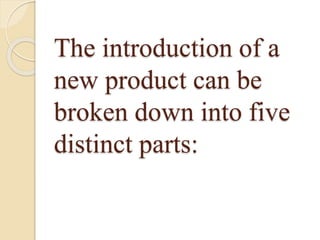 The introduction of a
new product can be
broken down into five
distinct parts:
 