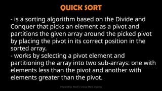 Internal Sorting Algorithms (2025 Edition) | PPTX