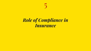 Role of Compliance in
Insurance
5
 