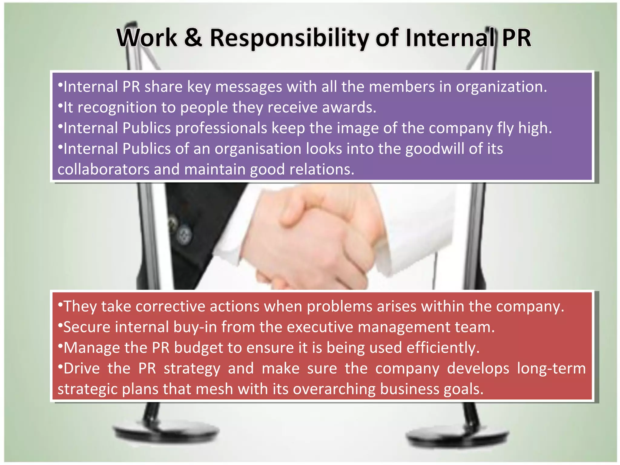 Internal vs external public of public relations PPT