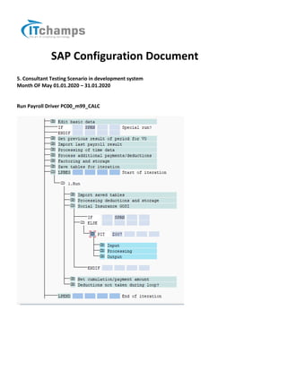 SAP Configuration Document
5. Consultant Testing Scenario in development system
Month OF May 01.01.2020 – 31.01.2020
Run P...