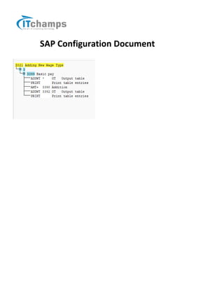 SAP Configuration Document
 