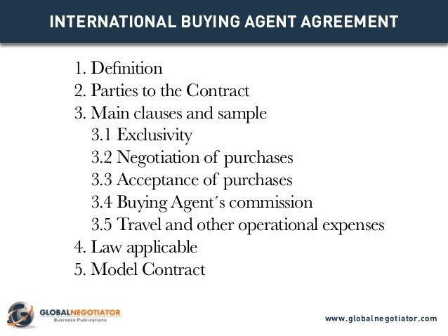 international buying agent contract contract template and sample buying template