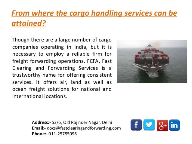 International cargo shipping companies India - FCFA