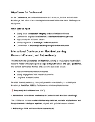 International Conference on Machine Learning | IntelliSys 2026 | PDF