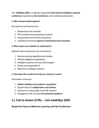 International Conference on Machine Learning | IntelliSys 2026 | PDF