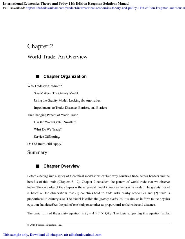 International Economics Theory And Policy 11th Edition Krugman Soluti