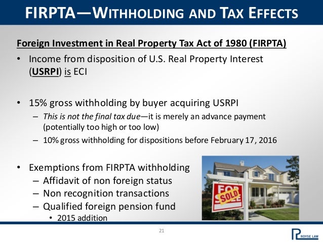 International Foreign Investment In Us Real Estate