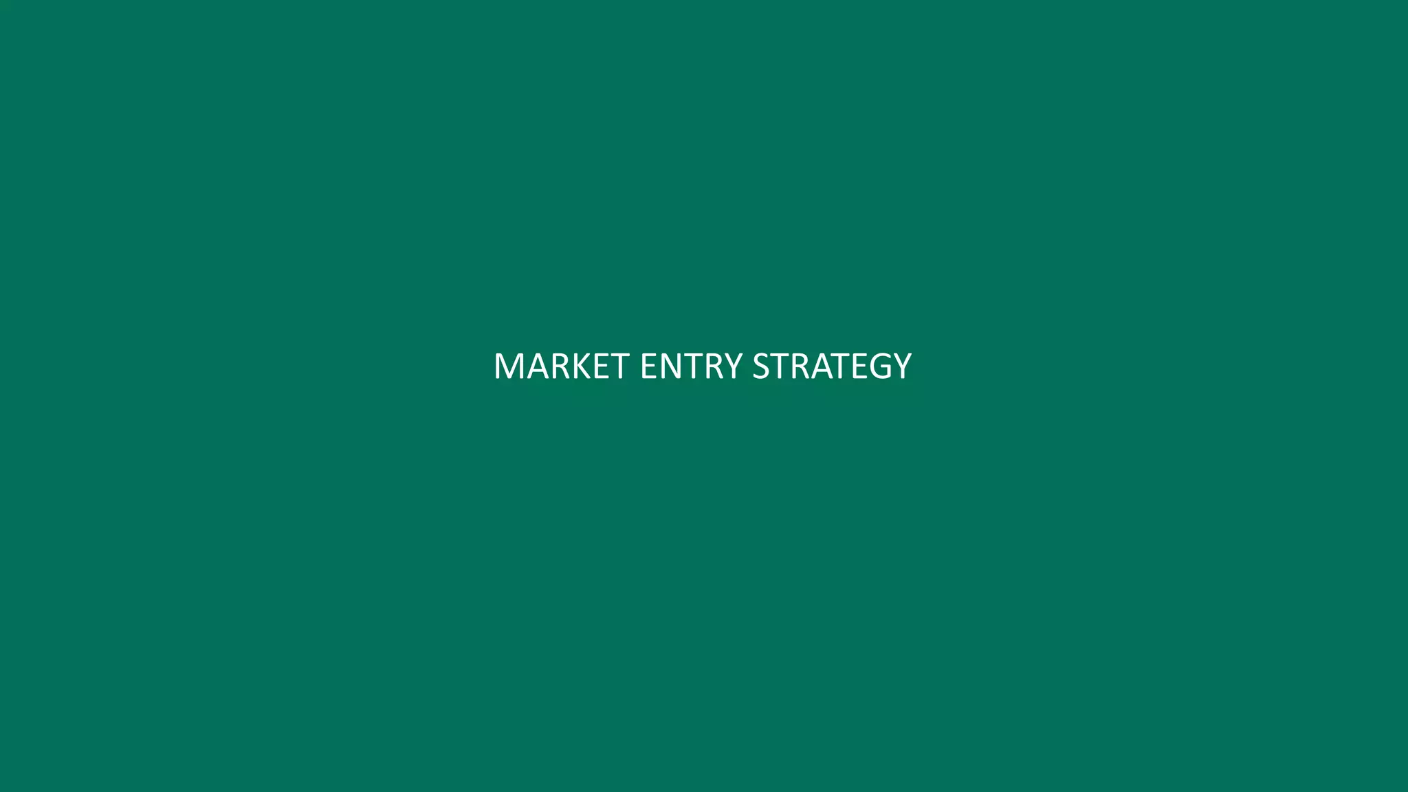 MARKET ENTRY STRATEGY
 