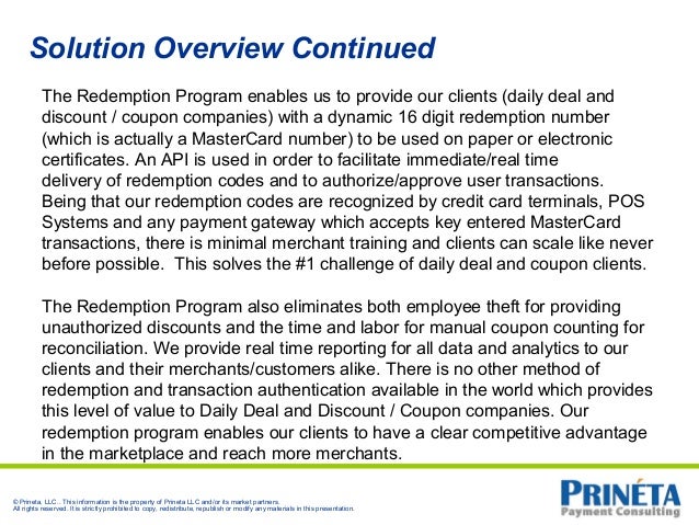 International Open Loop Coupon Voucher Certificate Redemption Solution