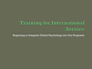 International professional psychology of service