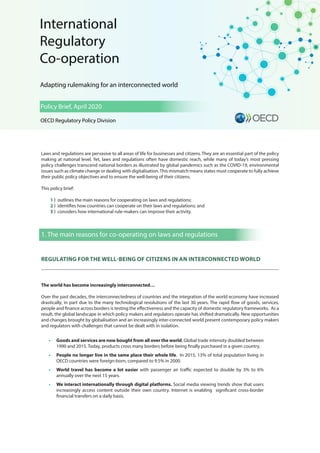 REGULATING FOR THE WELL-BEING OF CITIZENS IN AN INTERCONNECTED WORLD
The world has become increasingly interconnected…
Ove...