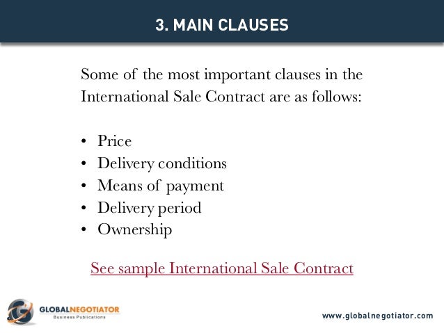 international sale contract contract template and sample