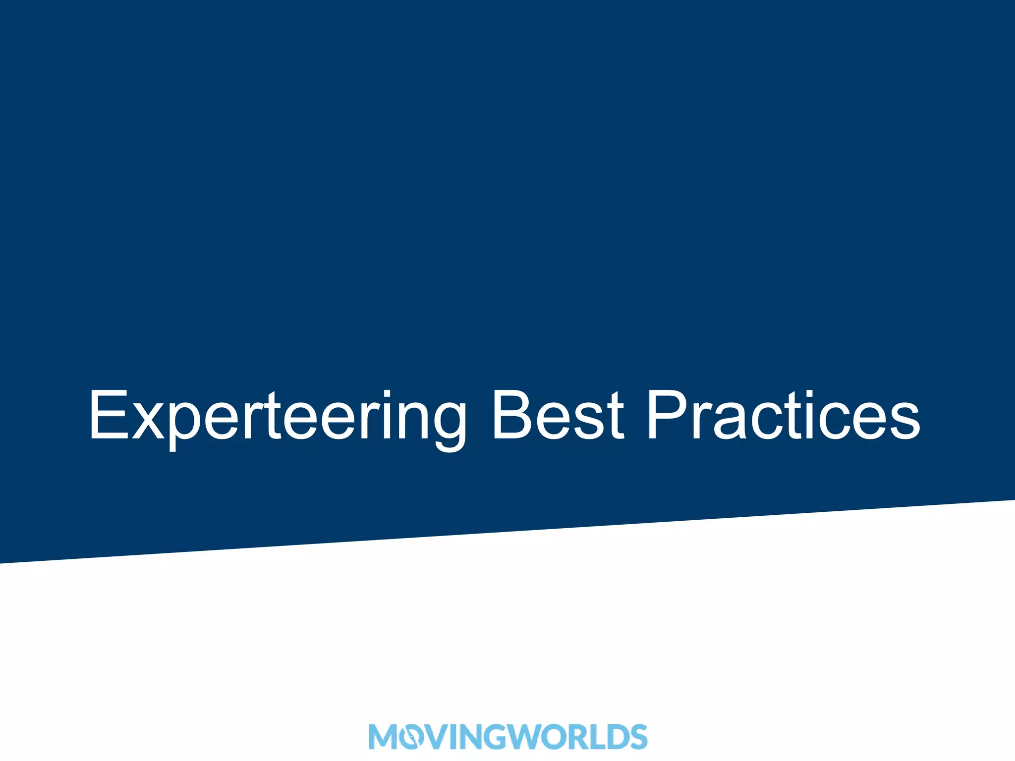 Experteering Best Practices 
 