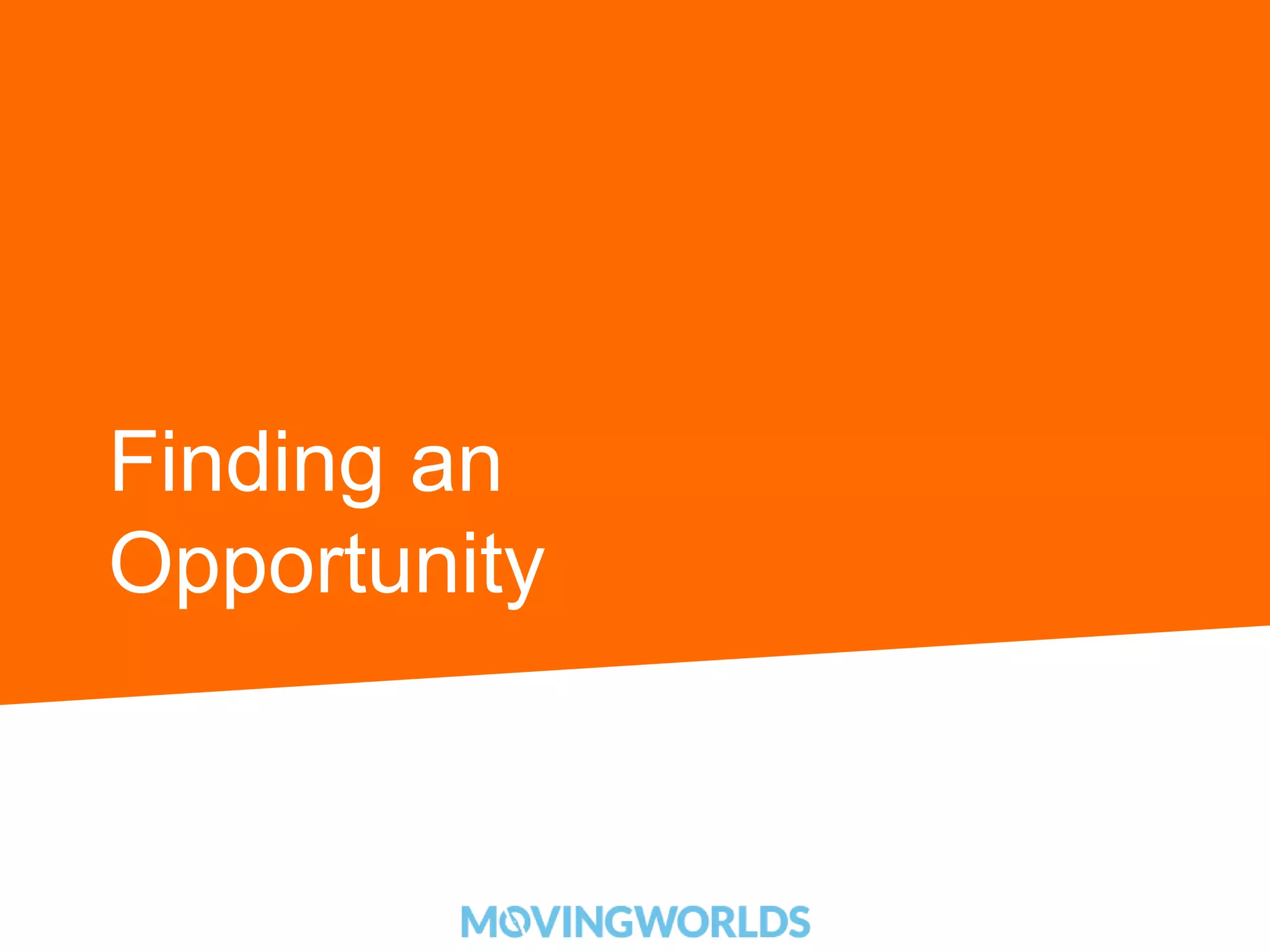 Finding an 
Opportunity 
 