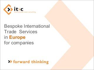 Bespoke International
Trade Services
in Europe
for companies
 
