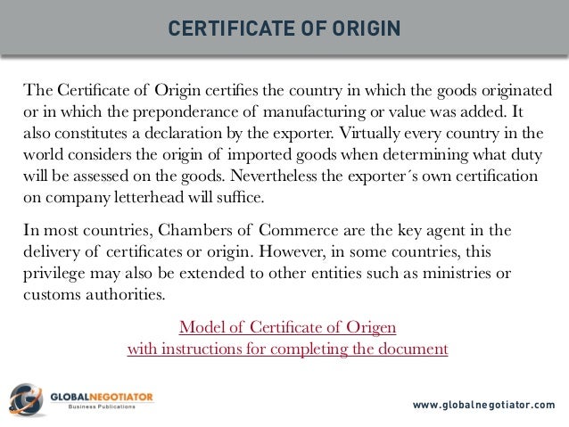 country of origin document