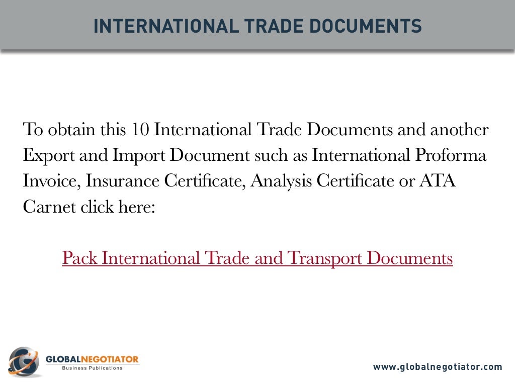 International Trade Documents 10 Top Documents