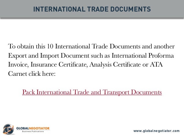 International Trade Documents: 10 Top Documents