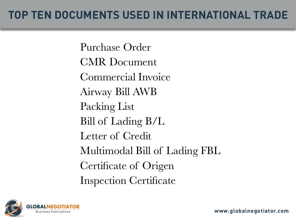 International Trade Documents 10 Top Documents