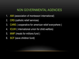 International agencies of child welfare