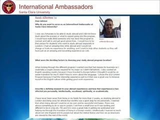 Study Abroad 101:  Planning a Successful Study Abroad Experience International Ambassadors Santa Clara University 