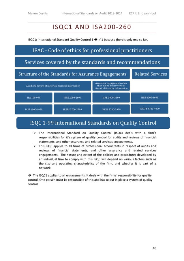 International Auditing Standards (ISA) International Auditing Standards (ISA)