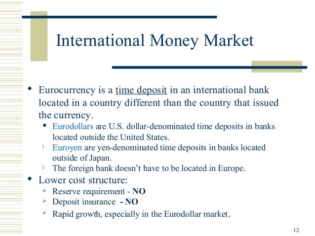 Markets and international banking