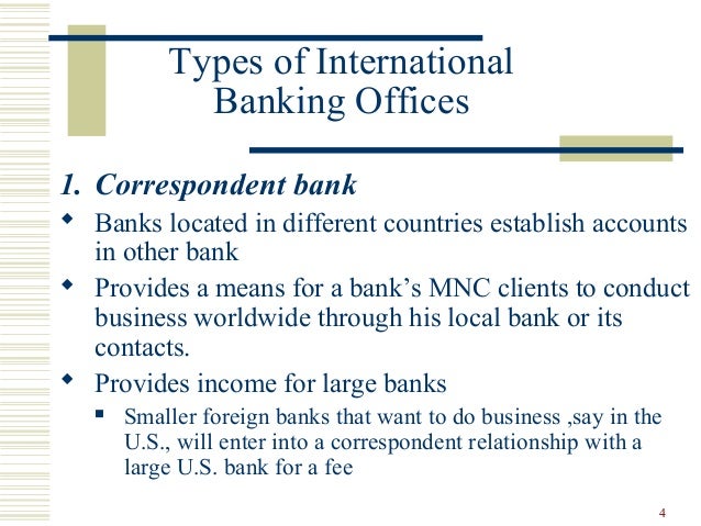 Markets and international banking