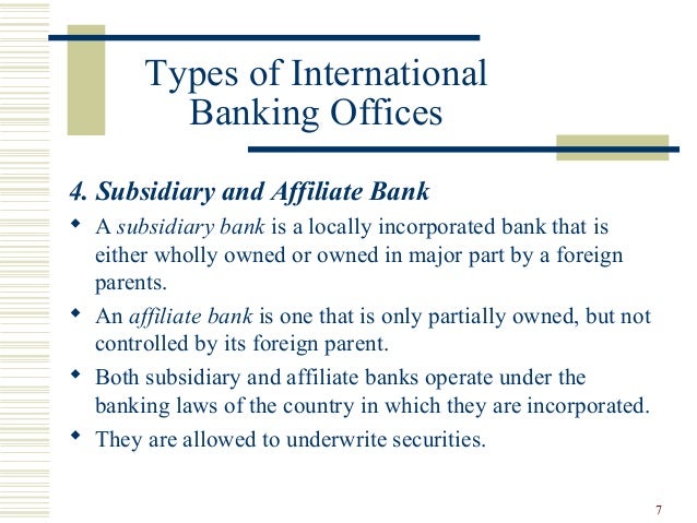 Markets and international banking