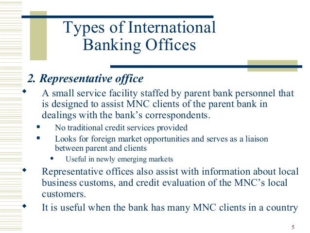 Markets and international banking