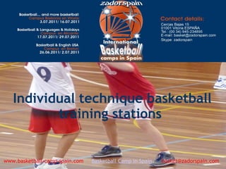 Individual technique basketball
training stations 
www.basketball-camp-spain.com     Basketball Camp in Spain      basket@zadorspain.com
 