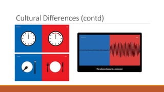 Cultural Differences (contd)
 