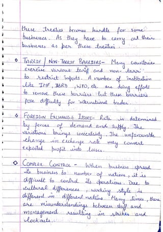 Business Study Hand Notes.pdf International business | Hand Written Notes | B.com | by Ritish bedi # ...