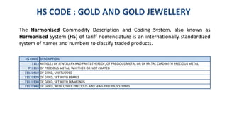 Gold Hsu Code International business Gold- Jewellery (India vs Dubai) | PDF