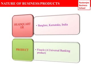 NATURE OF BUSINESS/PRODUCTS Rustomjee 
Business 
School 
 