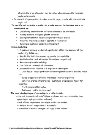 the market - a level business revision notes Images... Edexcel A level Business Studies notes Unit3 | PDF
