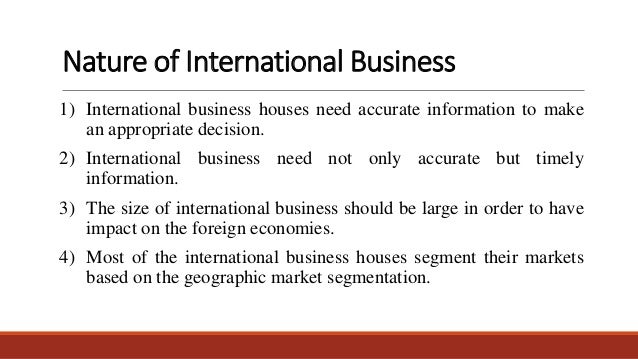 International business its nature