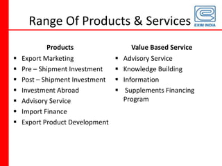 Range of Products & Services 3