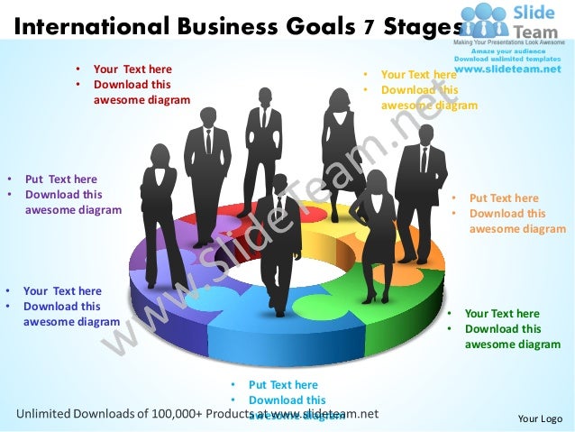 international business goals 7 stages powerpoint templates 0812