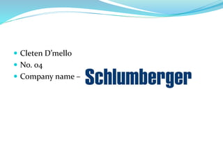  Cleten D’mello 
 No. 04 
 Company name – 
 