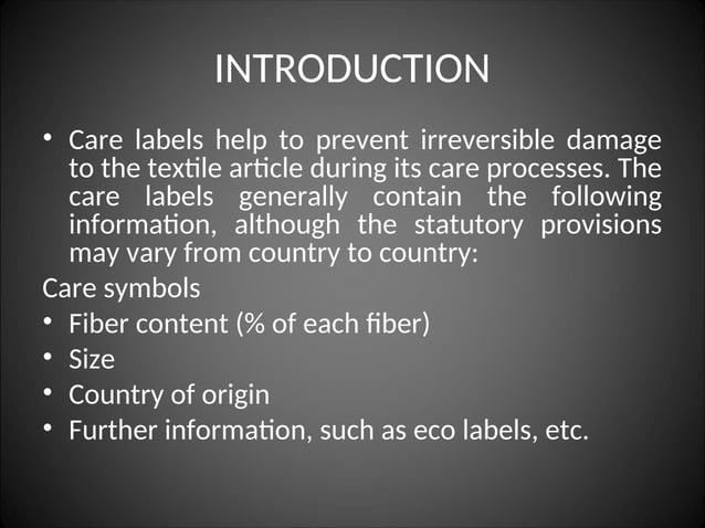 INTERNATIONAL CARE LABELLING SYSTEM ppt international-care-labelling-system-ppt