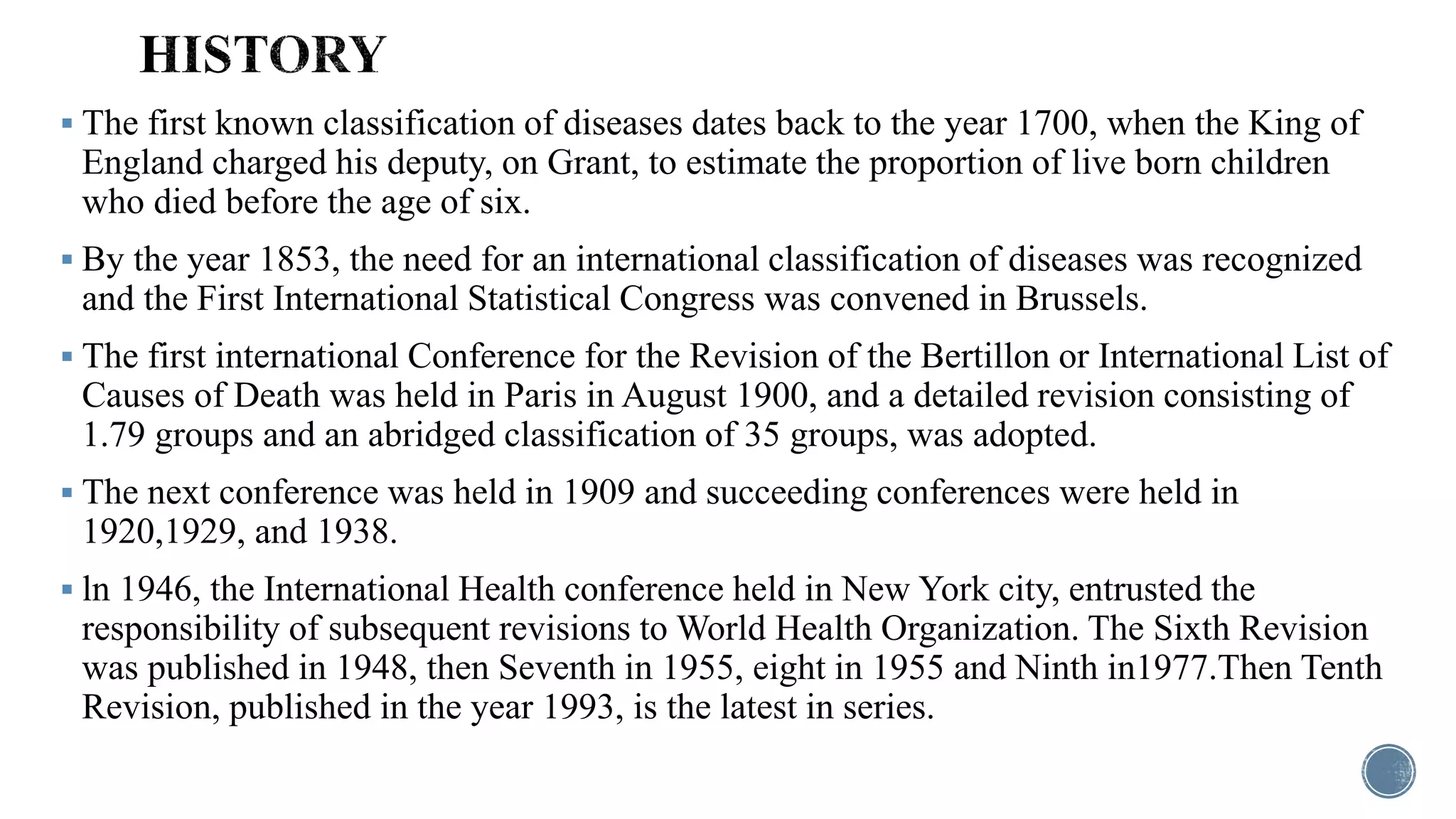 International classification of diseases | PPT