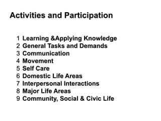 International classification of functioning by athul | PPTX