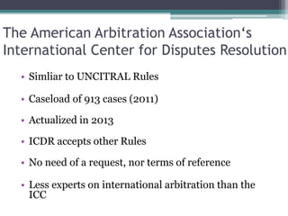 International commercial arbitration under the icc rules a critical ...