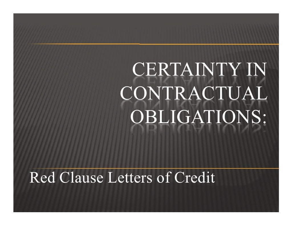 Red Clause Letters of Credit