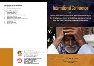 Brochure for International Conference Calling for Acceptance of Inter-faith common prohibition against Usury
