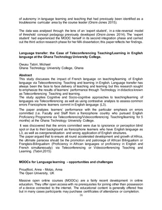 Language Learning Abstract International Conference MOOCs Language Learning Book of abstracts | DOCX